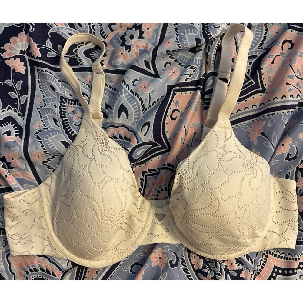 Hanes Beige Ultimate No Show Support T-Shirt Underwire Bra, Size 38C